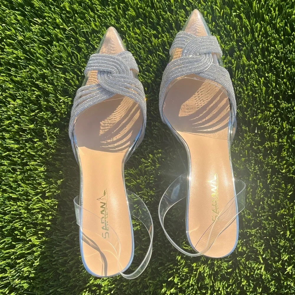 Saraw heels embellished crystal Gatsby 75 heels sz 9 US